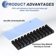 thumbnail image 3 of Uxcell M.2 2280 Nvme SSD Heatsink, Radiator Cooler Aluminum Heat Sink Cooling Fin with Thermal Pad/Tape/Rubber Ring Black 70x22x6mm 1, 3 of 7