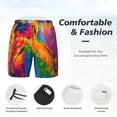 thumbnail image 2 of Kdxio Colorful Parrot Jungle Dream A Print Men's Swim Trunks with Compression Liner 7 Inch Inseam Quick Dry Swim Shorts, 2 of 5