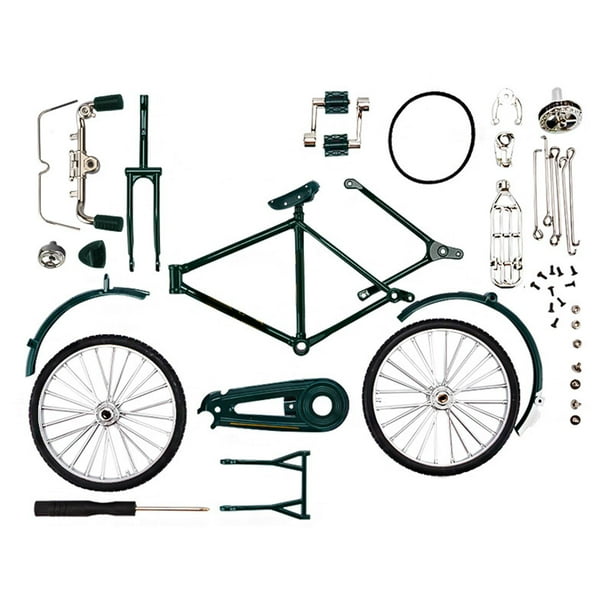 Bicicleta modelo bicicleta juguete estantería desmontable Diecast miniatura para bicicleta de cumpleaños desmontable verde Zulema Bicicleta en miniatura