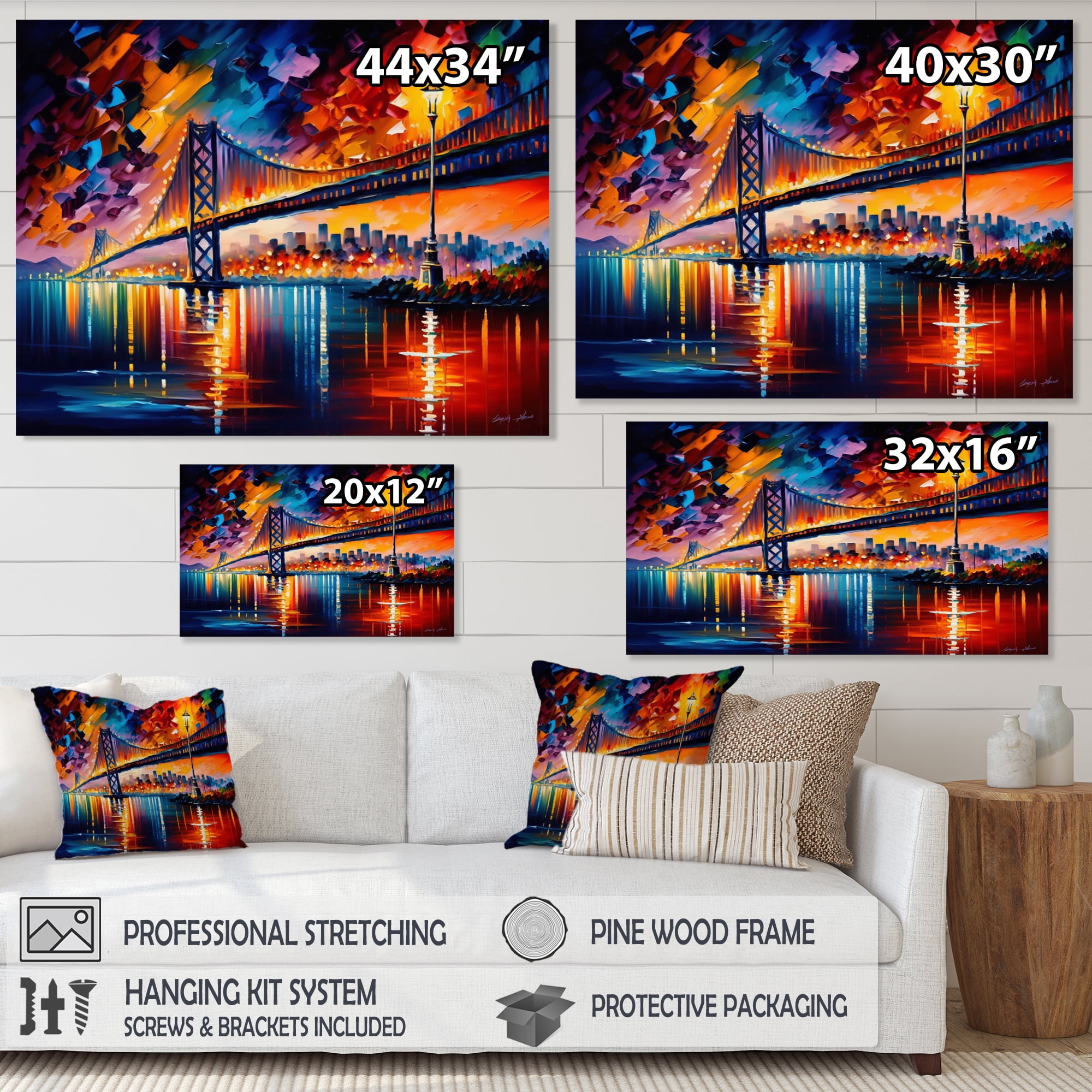 Designart Colorful San Francisco III Canvas Wall Art