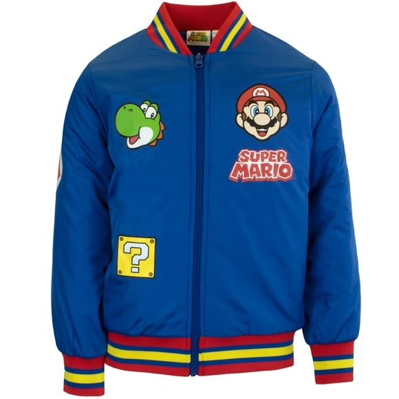 Chaqueta bomber Nintendo Super Mario para niños Mario Blue 8