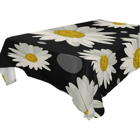 

Hyjoy 54x72inch Daisy Flower Tablecloth Waterproof Washable Polyester Square Table Cover Durable Tablecloth for Kitchen Dining Table Party Decor