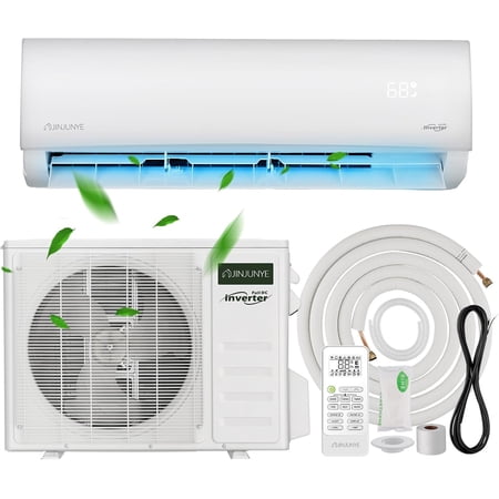 JINJUNYE 9000BTU Mini Split Air Conditioner Ductless Inverter Heat Pump, 208-230V 19SEER2,Min Split AC/Heating System, Energy Saving, Cooler up to 450 Sq. Ft, Full Set installation Kit