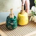 thumbnail image 6 of Ceramic Hand Soap Dispenser, Bathroom Countertop Lotion Dispensers with Pump, Refillable Liquid Dispenser Leak-Proof Shampoo Dispenser for Bathroom/Kitchen/Hotel/Office (10.1Oz Yellow), 6 of 6