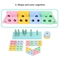 thumbnail image 4 of Wooden Sorting Stacking Block, Early Educational  Logic Skills Fine Motor Skills Puzzle Learning Wood Sorting Stacking Block  For Child For Preschool Rectangular   Stacking Column, 4 of 8