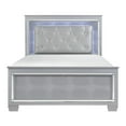 thumbnail image 3 of Silver Glam Bedroom Set 3pc Full Bed LED Light Nightstands Set Modern Style Bedroom Set, 3 of 7