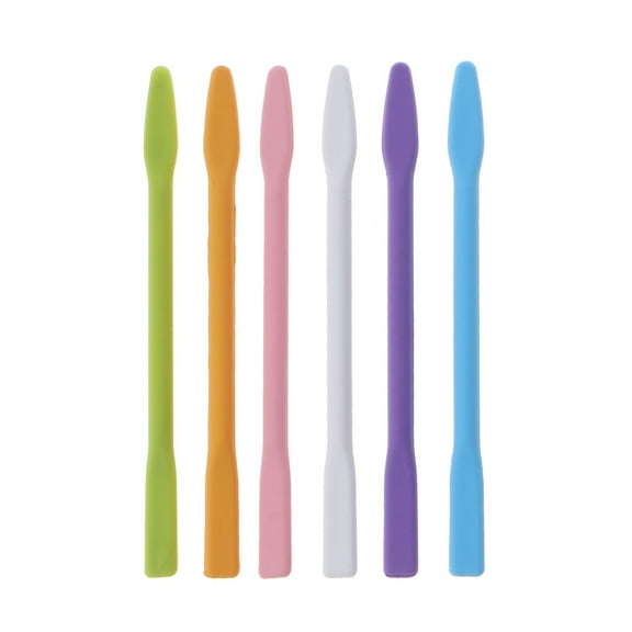 WINDLAND 6 Pcs Silicone Stir Sticks Resin Mix Sticks for Facial Make Up Stirring Rods for Mixing Resin Liquid Paint Epoxy DIY Cra
