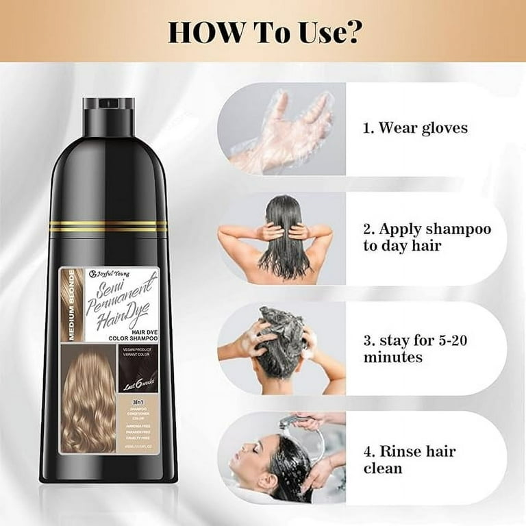 Joyful Young Hair Dye Shampoo 3-in-1 Medium Blonde Semi-Permanent