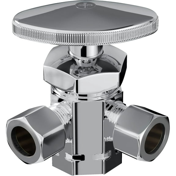 Proflo Pfx3t322c 1/2" X 3/8" X 3/8" Dual Outlet Stop - Chrome