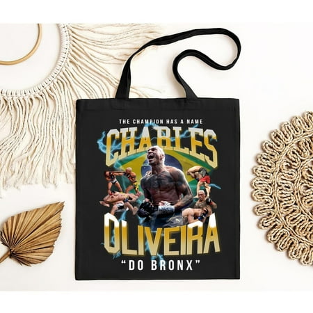 vintage Charles Oliveira Do Bronx Tote Bag Overd Heavyweight MMA Gear UFC Bag-TH22871