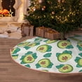 thumbnail image 5 of Xecao Avocado Sleeping Pattern Christmas Tree Skirt Round Xmas Tree Mat Base Cover for Holiday Home Decorations-36", 5 of 6