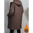 thumbnail image 5 of Luvrsol Women's Plus Size Hooded Long Puffer Coat Loose Padded Winter Jacket Casual Warm Outerwear, Coffee XL-5XL, 5 of 7