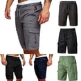 thumbnail image 6 of WBQ Men's Cargo Shorts Lightweight Slim-Fit Flat-Front Draw-string Authentics Lightweight Ripstop Fishing Hiking Casual Shorts with Multi Pockets, 6 of 9