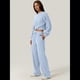 thumbnail image 5 of Conjunto de Chándal de 2 Piezas para Mujer: Sudadera Corta con Parte Delantera y Pantalón Deportivo de Pierna . Conjunto de Estar por Casa. Azul M, 5 of 8
