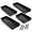 Black, variant on 4 Pack Black Gutter Downspout Extensions Rain Splash Block Diverter for Cement Floor Lawn Ground