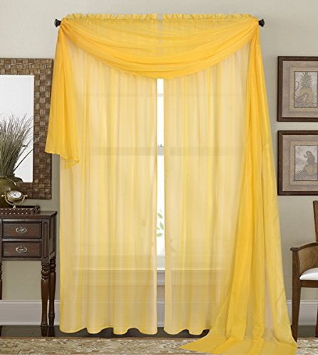 Qutain Linen Solid Viole Sheer Curtain Window Panel Drapes Set of Two ...