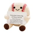 thumbnail image 2 of Crocheted Sports Ball 2.75 Inch Shelf Sitter Plush Positive Affirmation Card Handmade Sports Decor Cute Office Decor Desk Decor for Athletes for Home and Work Display, 1 Pack, 2 of 7