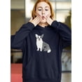 thumbnail image 2 of Cute Monochrome Happ Corgi Hoodie Women -Image by Shutterstock, Female Small, 2 of 4