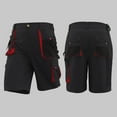 thumbnail image 4 of Kakii Men's Contrast Color Work Shorts, Durable Construction Carpenter Shorts with Multiple Button Pockets, EU Size Utility Shorts, 4 of 9