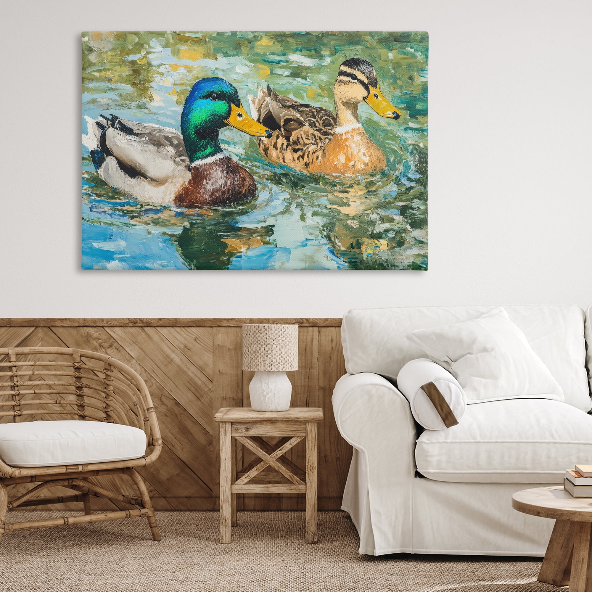 Stupell Industries Ducks Out For A Swim Canvas Wall Art, design by Petal Prints Design