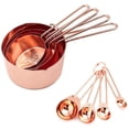 thumbnail image 1 of Juego de 8 tazas medidoras y cucharas medidoras de acero inoxidable Taza medidora de oro rosa Accesorios para hornear para cocina Cocinar Hornear por - Good Wishes, 1 of 7