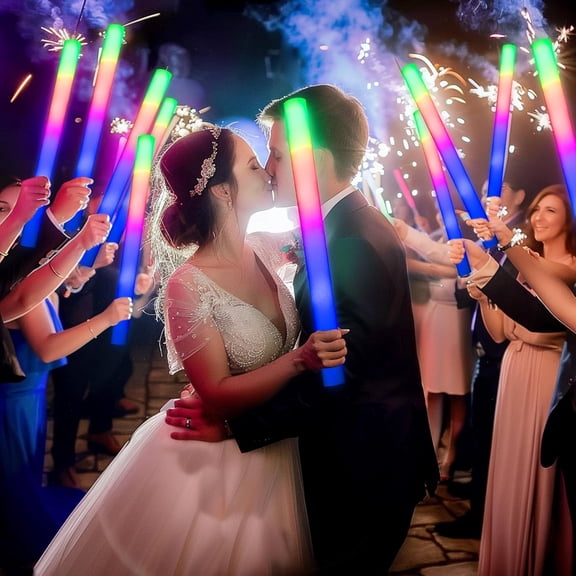 68 Pack LED Foam Glow Sticks Bulk - Vibrant Party Light Sticks for Weddings, Concerts & Events with 3 Light Modes