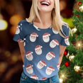 thumbnail image 2 of YDLCAFD T-Shirt de Noël Imprimé Manches Courtes Col Rond pour Femmes Saint-Valentin, 2 of 6