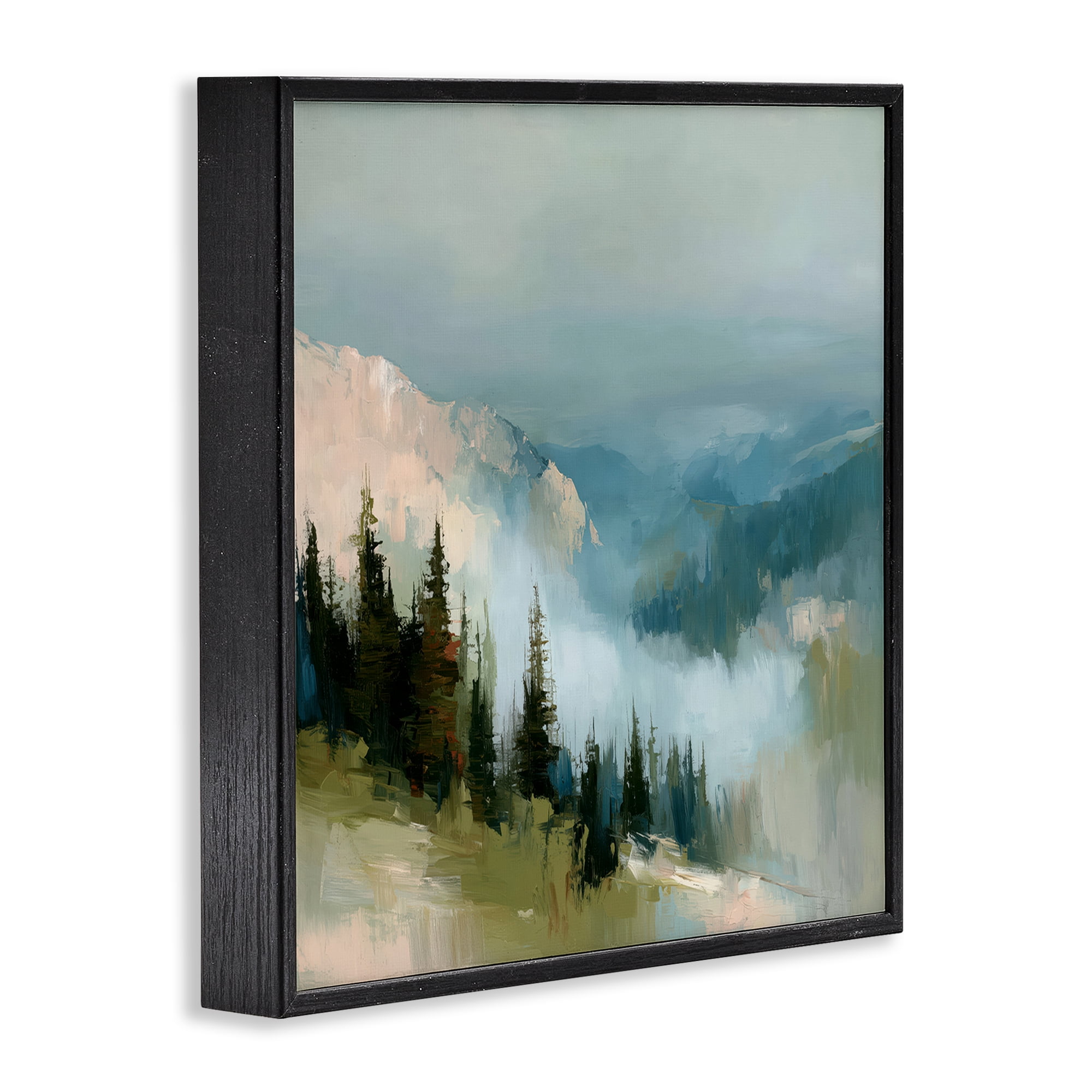 Stupell Industries Mountain Forest Impression Black Framed Giclee Art, design by Kim Curinga