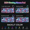 thumbnail image 5 of Blue Red White Flowers Wireless Charging RGB Gaming Mouse Pad Large Keyboard Mat Rubber Base 13 Light Modes, 5 of 6