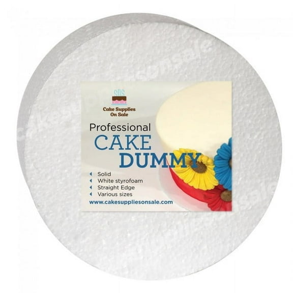 Cake S.O.S Foam Cake Dummy, Round, 10 in Diameter x 4 in Height