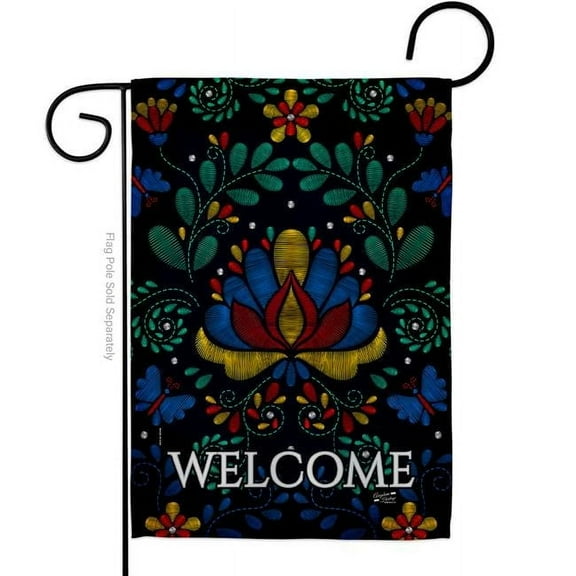 Angeleno Heritage G130359-BO 13 x 18.5 in. Welcome Embroider Sweet Life Home Vertical Garden Flag with Double-Sided House Decoration Banner Yard Gift