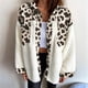thumbnail image 5 of Chaqueta de Franela Abotonada de para Mujer, con Solapa Afelpada, Larga, Blusa A Cuadros, Otoño Color de Vaca XL, 5 of 6