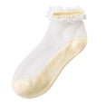 thumbnail image 2 of Women Casual Cute Solid Floral Mesh Splice Breathable Short Socks, 2 of 3
