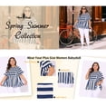 thumbnail image 3 of Agnes Orinda Women's Plus Size Stripe Tops Ruffle Short Sleeve Peplum Summer Casual Babydoll Blouse 2025 2X Red White, 3 of 7