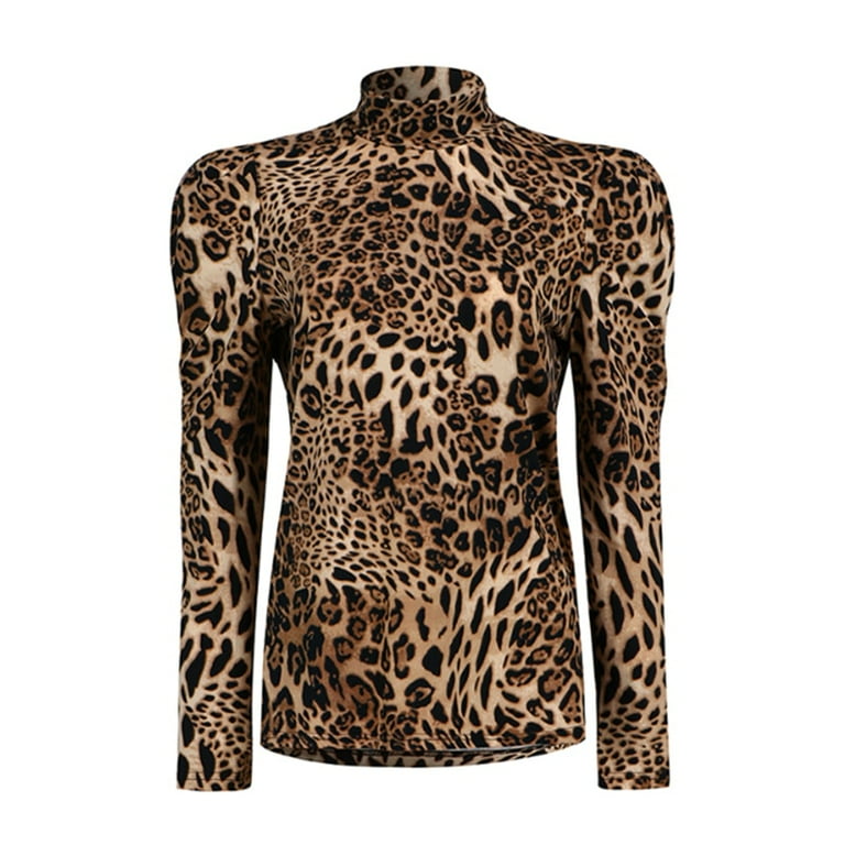 Dkny leopard turtleneck best sale
