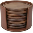 thumbnail image 1 of 8 Pcs Boisson avec Support en Cuir, Ensemble Noyer 4 Pouces 100 % Naturel et Bio Centre de Table pour Maison Bureau, 1 of 7