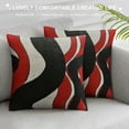thumbnail image 3 of Creowell Wavy Vertical Stripe Throw Pillow Covers ,Modern Abstract Red Black WhiteCushion Cases Decorative Pillow Cases for Couch Sofa Bedroom White, 3 of 5