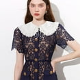 thumbnail image 5 of 2 piezas de cuello falso desmontable para blusa, cuello falso para camisa corta, cuello falso desmontable, costura de prendas, aplique, borde de encaje, ribete de escote, 5 of 5