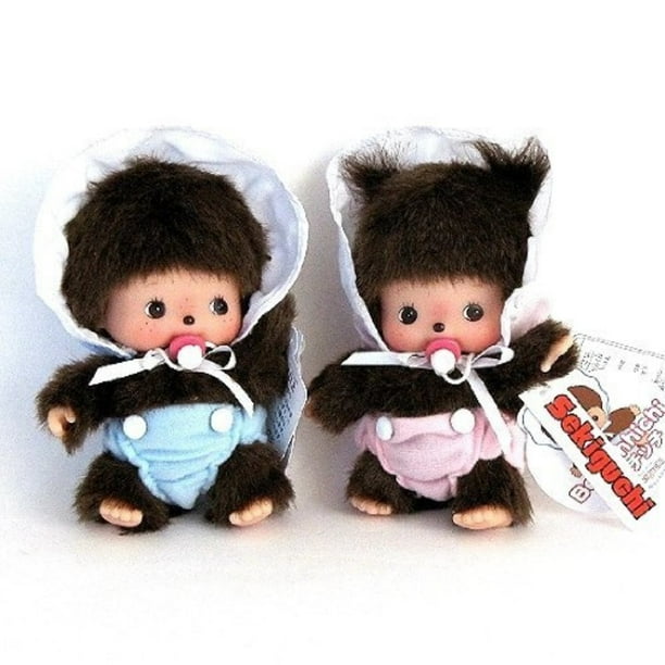 Bebichhichi Original Sekiguchi 5" Baby Girl and Boy Monchhichi Doll