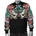 thumbnail image 3 of Chaqueta bomber de primavera y otoño para hombre, con estampado 3D de máscara de samurái Oni y tatuaje, con cremallera, informal, para la calle, 3 of 5