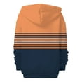 thumbnail image 5 of Women's Color Block Zip Up Hoodie, Pullover with Drawstring Hood and Front Pockets, Casual Long Sleeve Sweatshirt, Soft Lightweight Streetwear Top for All Seasons Orange XL, 5 of 5