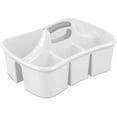 thumbnail image 5 of ONKER Divided Ultra Caddy, Plastic, Portable Storage to Hold Bathroom and Cleaning Supplies, 5 Large Compartments and Handle, White, 12-Pack, 5 of 10