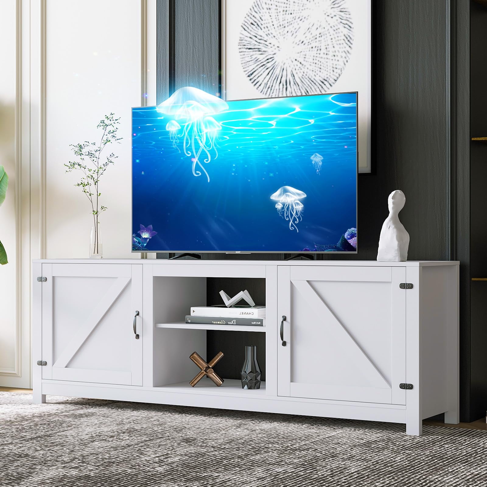 White Farm House Tv Stand