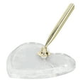 thumbnail image 1 of Pen Holder Base, Heart Shaped Base Small Classic Design Insertion Pen Holder Simple Gold  For Hotel, 1 of 8