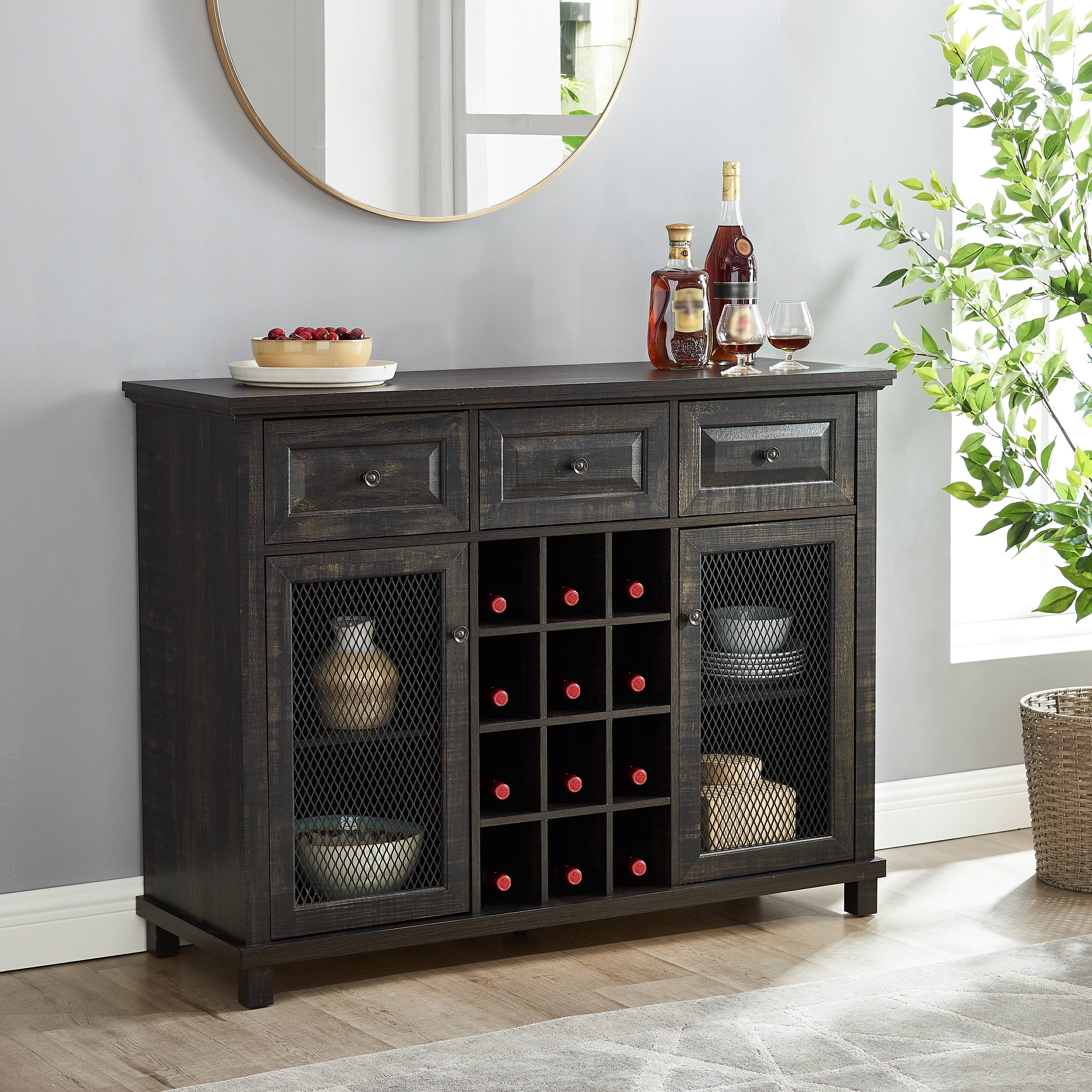 Gramercy Way Charcoal Bar Server and Wine Rack
