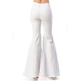 thumbnail image 3 of Purple Candy Womens Juniors Denim High Rise Split Flares (X-Large, White), 3 of 3