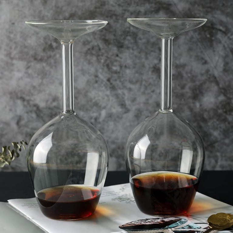 Upside Down Wine Glass, 10 Fl Oz Funny Upside Down Cups For Red Wine, Long  Stem Upside Down Personalised Red Wine Glasses, 1 Pcs, 8.4x8.0"