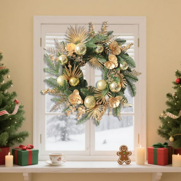 KUNPENG Christmas Wreath for Front Door Outdoor 19.96" Large Xmas Wreath for Holiday Decorations Indoor and Outdoor Use