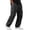 Black -BY29, variant on Dwellite Cargo Pants for Men Summer Vacation Lightweight Drawstring Pants Elastic Waist Beach Yoga Trousers with Pockets Khaki 2XL