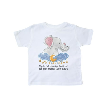 

Inktastic My Great Grandpa Loves me to the Moon and Back Elephant Gift Toddler Boy or Toddler Girl T-Shirt